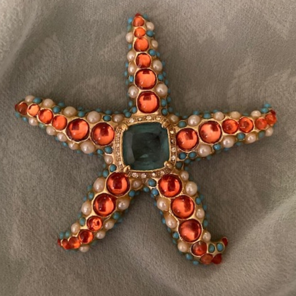 Kenneth Jay Lane Starfish Brooch - image 1